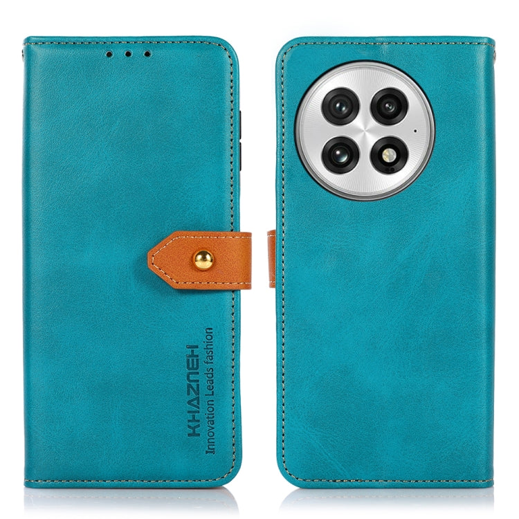 Funda de Cuero con Tapa para OnePlus Nord 13 Khazneh (Azul) Textura Piel de Vaca