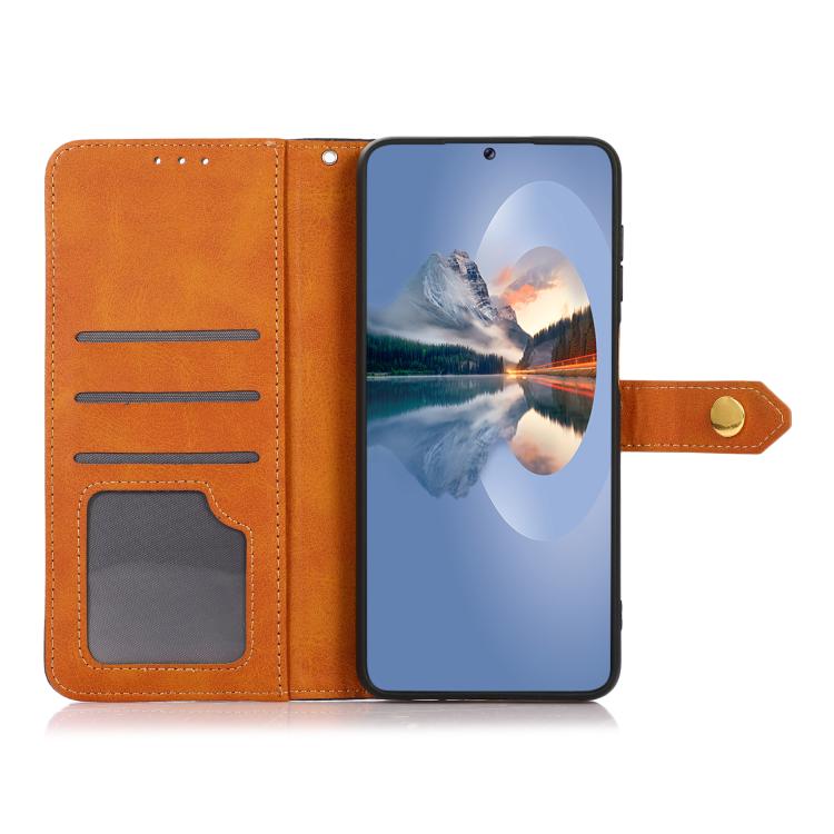 Funda de Cuero con Tapa para OnePlus 13R Global Khazneh con Textura Piel de Vaca (Negra)