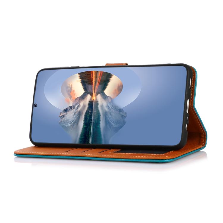 Funda de Cuero con Tapa para OnePlus 13R Global Khazneh con Textura Piel de Vaca (Negra)