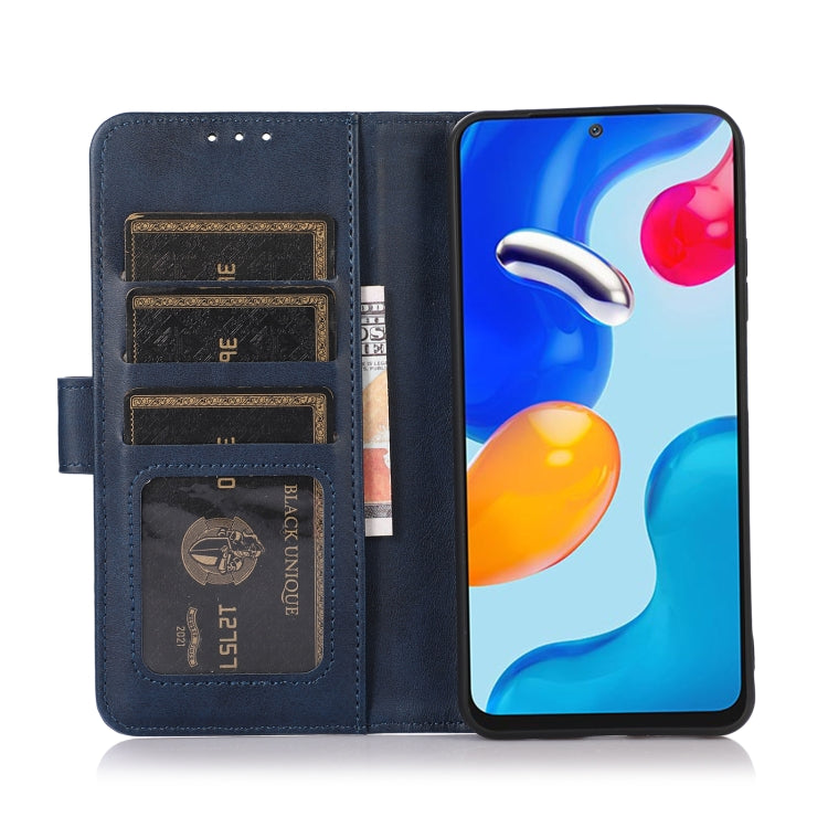 Funda de Piel con Textura de Vaca para OnePlus Nord 13 (Azul)