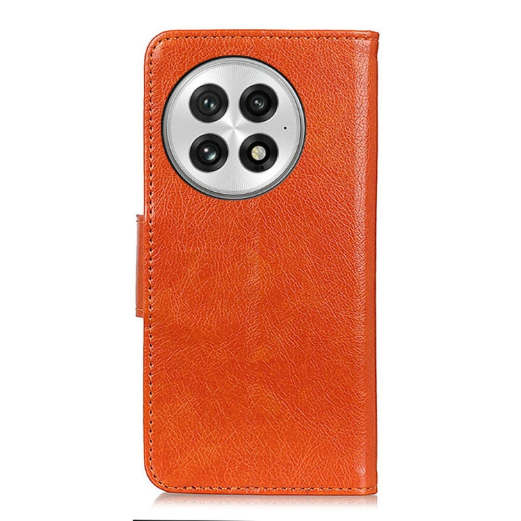 Funda de Cuero con Textura Nappa para OnePlus Nord 13 (Naranja)