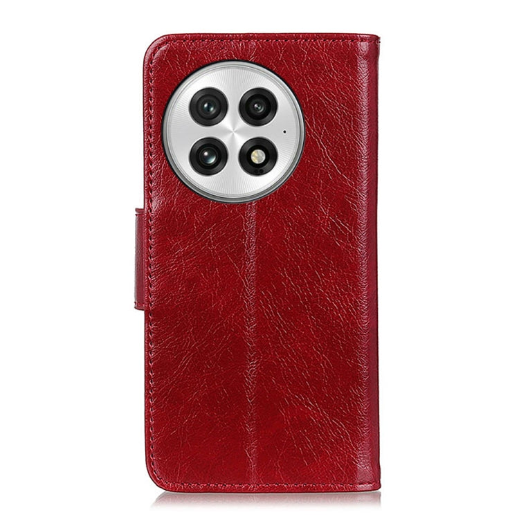 Funda de Cuero Textura Nappa para OnePlus Nord 13 (Rojo)