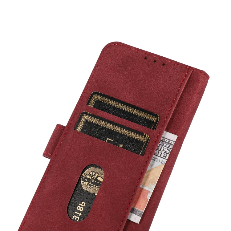 Funda de Cuero Khazneh para OnePlus Nord 13 con Textura Mate (Rojo)
