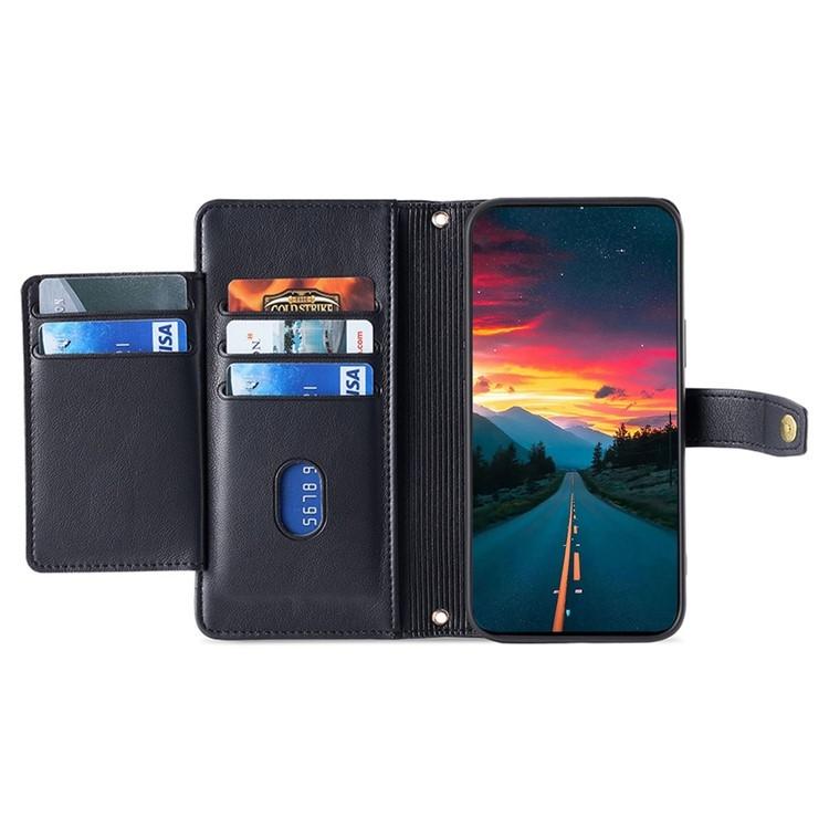 Funda de Cuero con Cremallera y Diseño de Oveja para Realme C75 4G / 14X 5G (Negro)