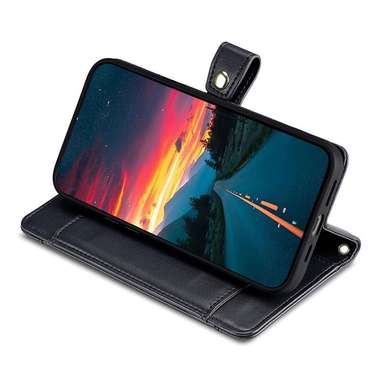 Funda de Cuero con Cremallera y Diseño de Oveja para Realme C75 4G / 14X 5G (Negro)