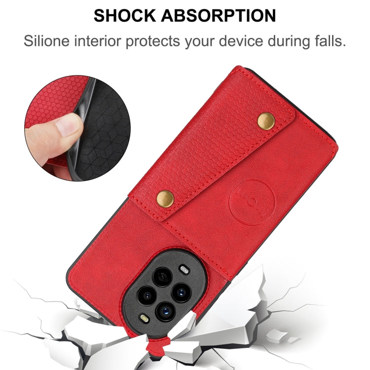 Funda Magnética Huawei Nova 13 Pro con Ranuras para Tarjetas y Doble Hebilla (Marrón)