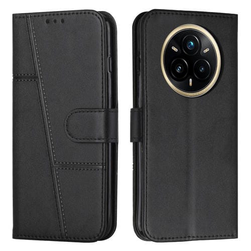 Funda de Piel con Hebilla y Textura de Becerro para Realme 14 Pro+ (Negra)