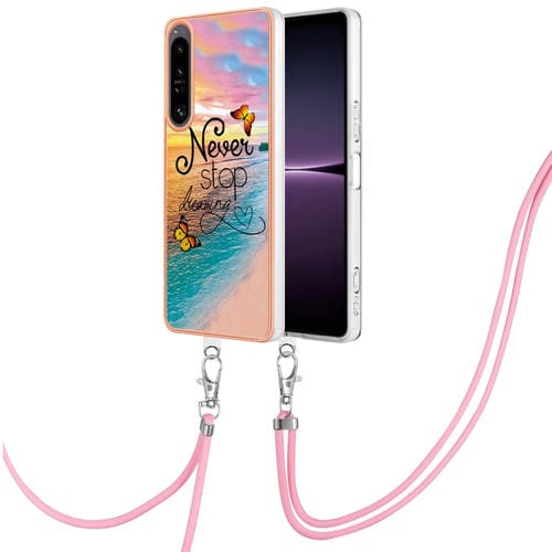 Funda TPU Galvanoplastia IMD para Sony Xperia 1 IV con Cordón (Dream Butterfly)