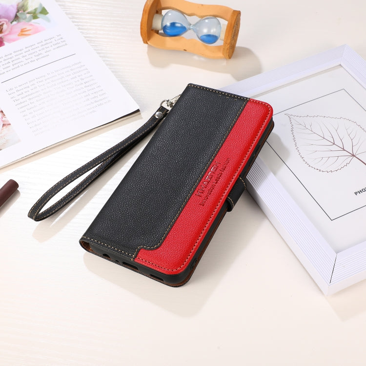 Funda de Cuero Khazneh Rfid con Textura de Lichi para OnePlus Nord 13 (Negra)