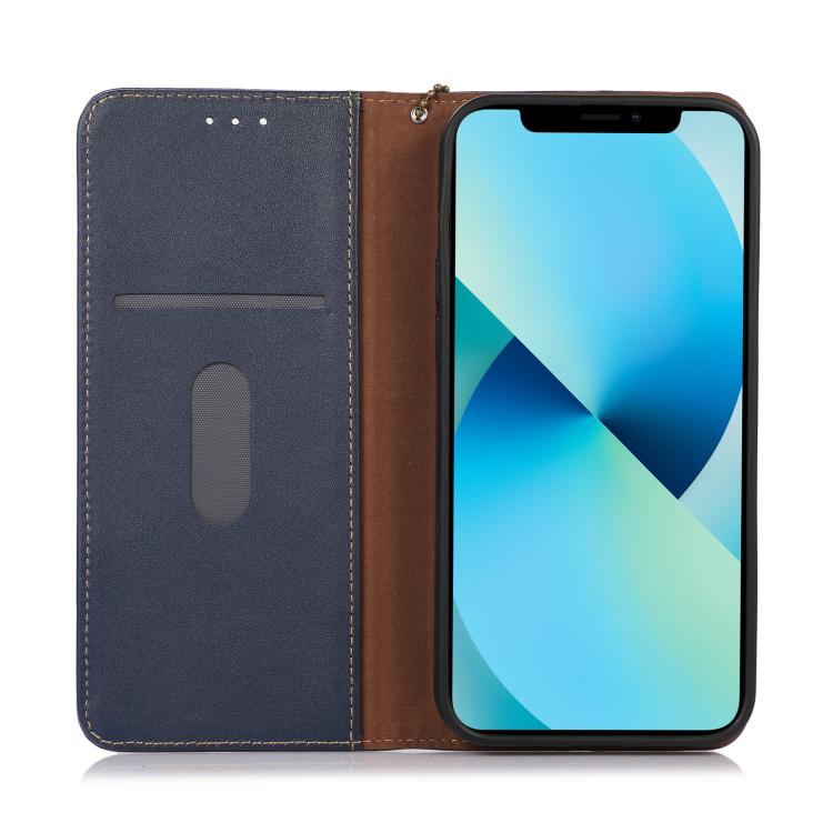 Funda para Teléfono Khazneh Nappa Piel de Vaca para OnePlus Ace 5 Pro / Ace 5 / 13R (Azul)