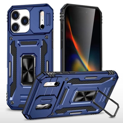 Funda protectora de PC y TPU para cámara de iPhone 17 Pro Max (azul marino)