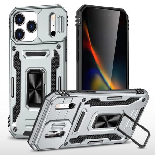 Funda protectora de PC y TPU para cámara de iPhone 17 Pro Max (gris)