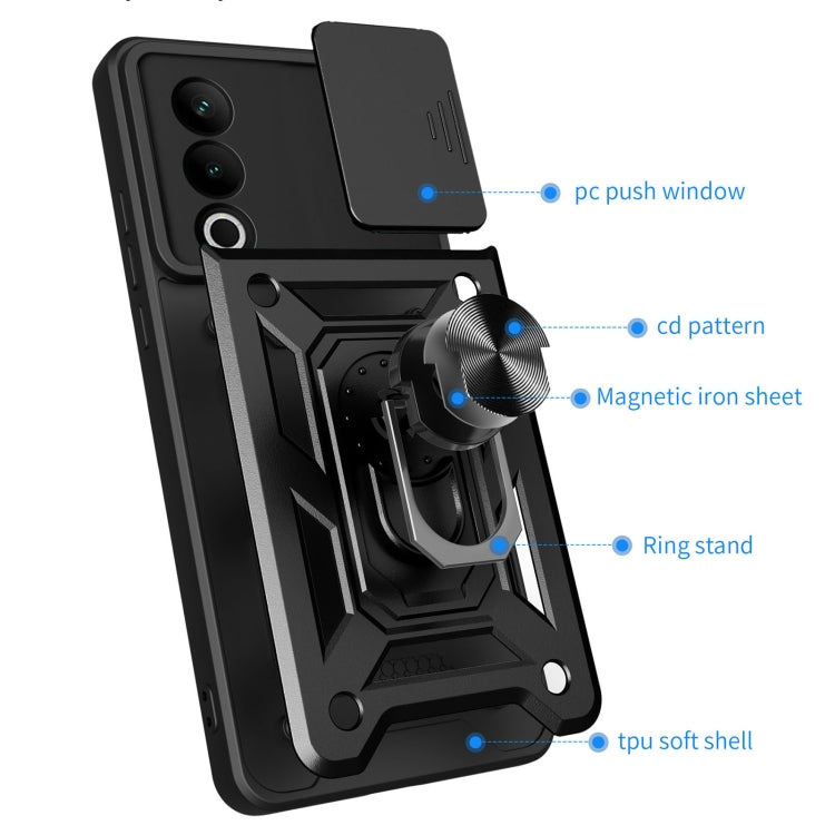 Funda Híbrida TPU y PC para OnePlus Nord Ce4 5G con Cubierta Deslizante Cámara (Azul)