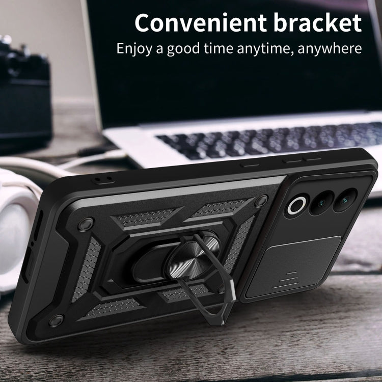 Funda Híbrida TPU y PC para OnePlus Nord Ce4 5G con Cubierta Deslizante Cámara (Azul)