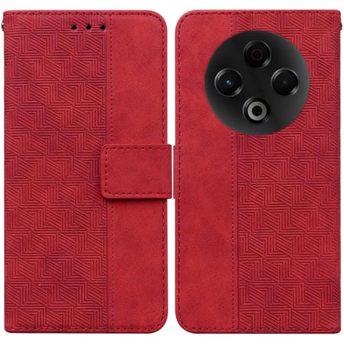 Funda de cuero con relieve geométrico para Tecno Spark 30 4G (roja)