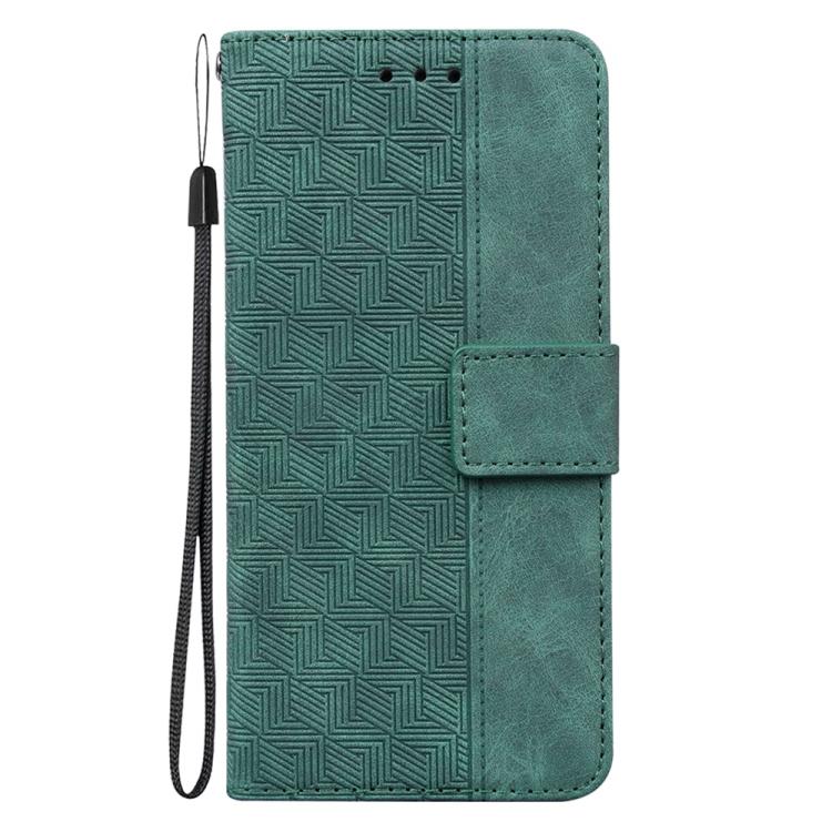 Funda de cuero con relieve geométrico para Tecno Spark 30 Pro (verde)