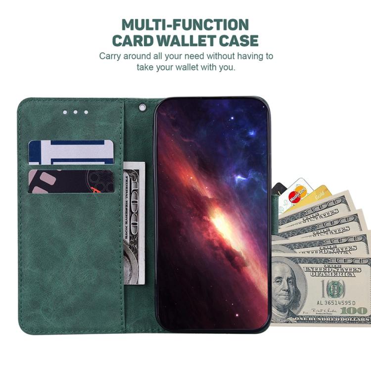 Funda de cuero con relieve geométrico para Tecno Spark 30 Pro (verde)