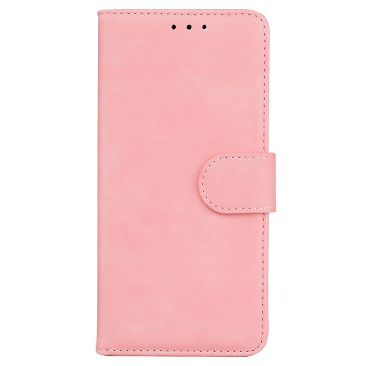 Funda de cuero con tapa abatible para Infinix Hot 50 Pro+ 4G, color puro y tacto suave (rosa)