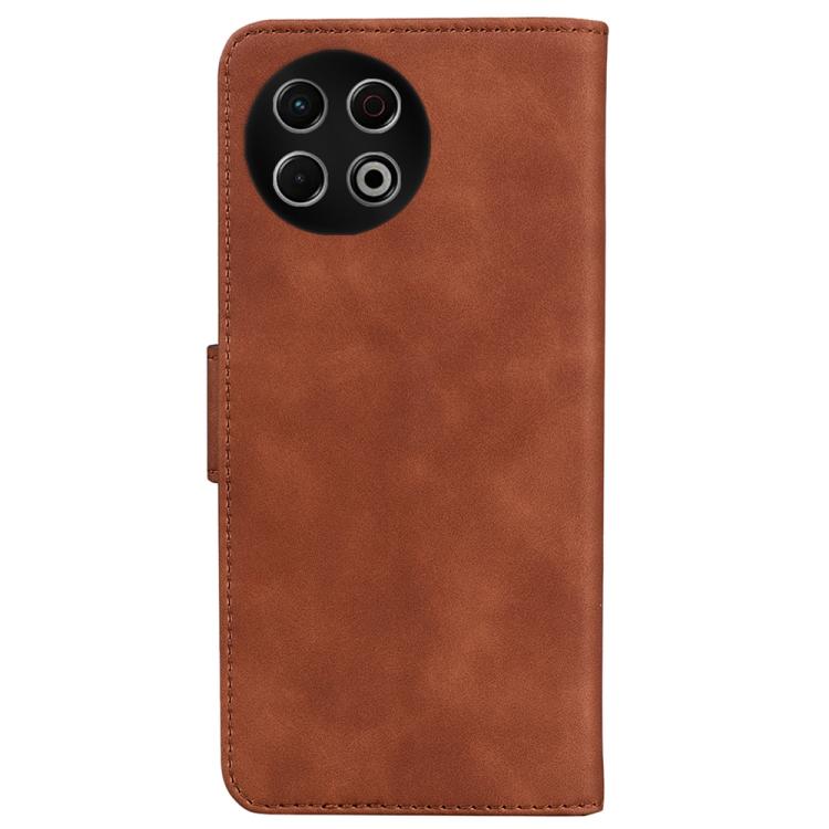 Funda de cuero con tapa para Tecno Spark 30 Pro, color puro y tacto suave (marrón)