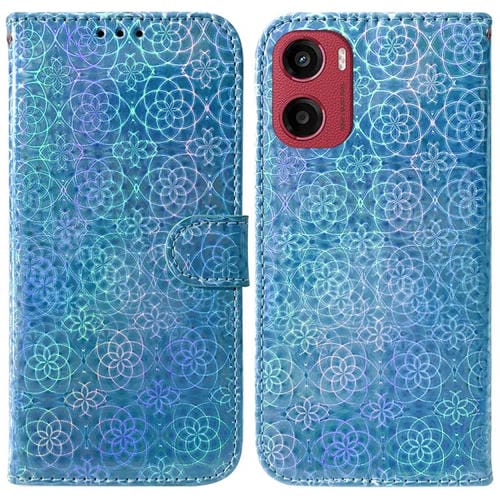 Funda de Cuero con Hebilla Magnética para Motorola Moto G05/E15 (Azul)