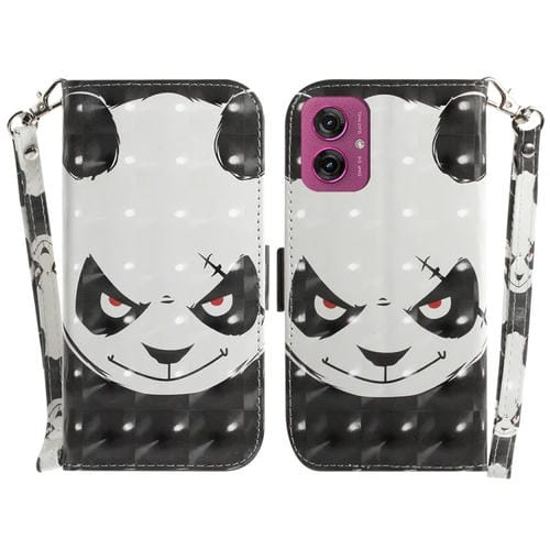 Funda de Cuero con Tapa para Motorola Moto G55 (Oso Enojado) Color 3D