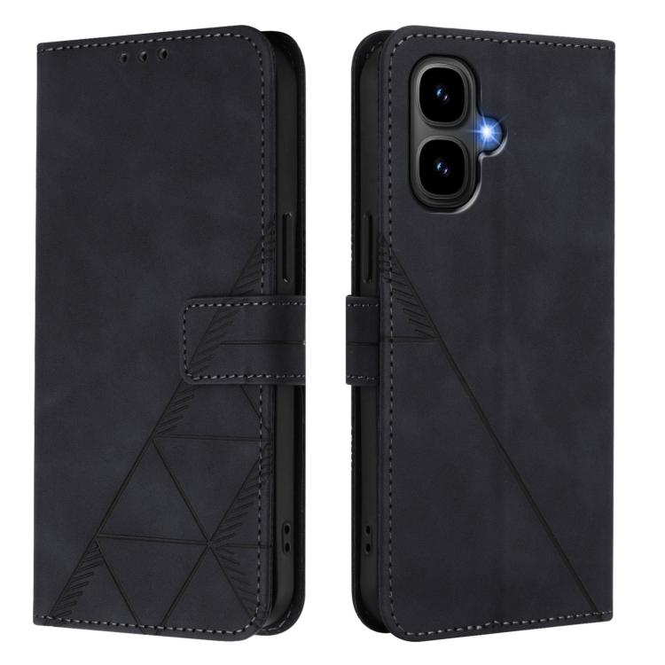 Funda de cuero con relieve 3D para Infinix Smart 10 4G (negra)