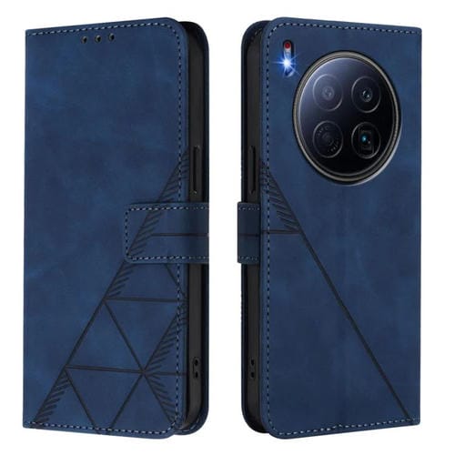 Funda de cuero con tapa y relieve 3D para Tecno Camon 40 Premier (azul)