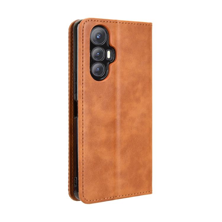 Funda de Cuero Cubot Max 5 Textura Retro Hebilla Magnética (Marrón)