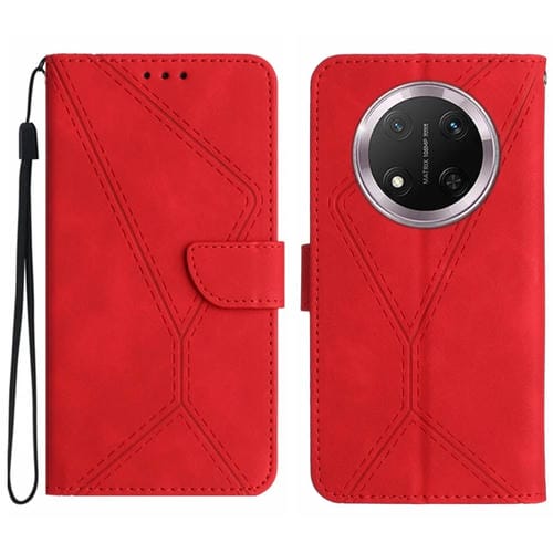 Funda de Cuero con Relieve y Costuras para Honor X9C (Rojo)