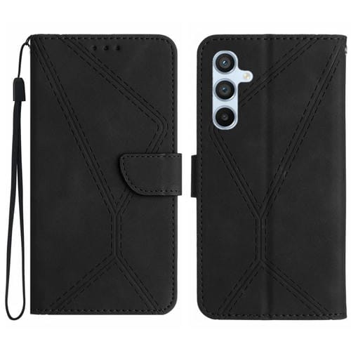 Funda para Samsung Galaxy A35 5G Cuero con Costuras en Relieve (Negro)