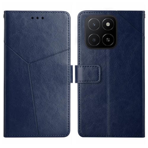 Funda de Cuero con Tapa y Patrón en Forma de Y para Honor X8C 4G (Azul)