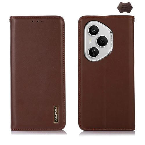 Funda para Honor 400 Pro Global de 160,8 mm con capa superior de piel de vacuno KHAZNEH Nappa (marrón)