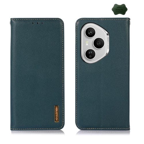 Funda para Honor 400 Pro Global de 160,8 mm con capa superior de piel de vacuno KHAZNEH Nappa (verde)