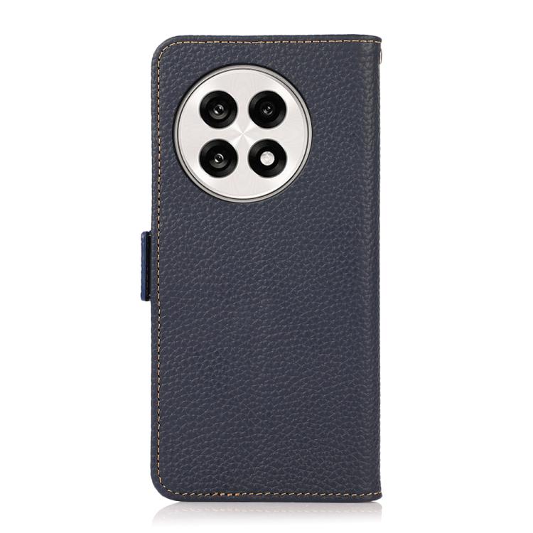 Funda para Teléfono Khazneh con Imán Lateral Rfid de Cuero Genuino para OnePlus Ace 5 Pro / Ace 5 / 13R (Azul)