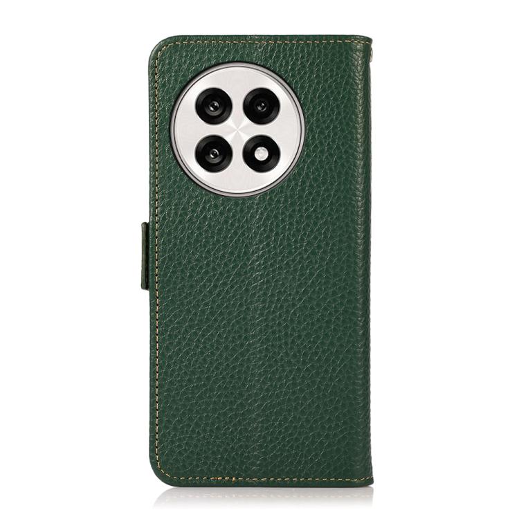 Funda para Teléfono OnePlus Ace 5 Pro Ace 5 13R Khazneh con Imán Lateral Cuero Genuino Protección Rfid (Verde)