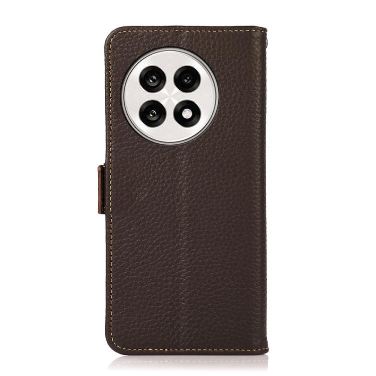 Funda para Teléfono OnePlus Ace 5 Pro Ace 5 13R Khazneh Cuero Genuino con Imán Lateral y Rfid (Marrón)