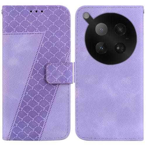 Funda de cuero con relieve de siete formas para Infinix Zero 40 4G/5G (morada)