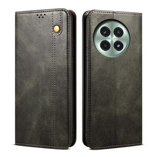 Funda de Cuero Crazy Horse con Cera de Aceite para OnePlus 13 (Verde)