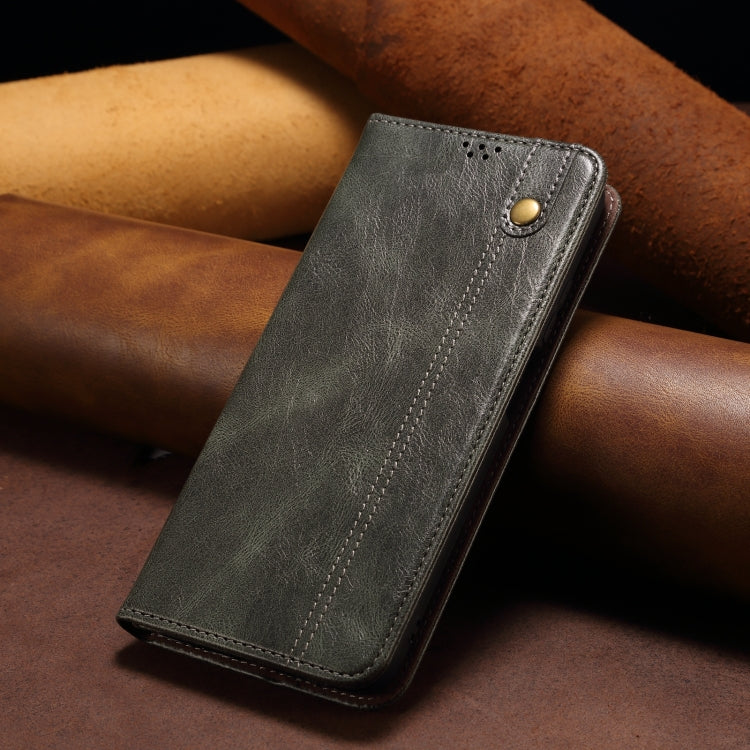 Funda de Cuero Crazy Horse con Cera de Aceite para OnePlus 13 (Verde)