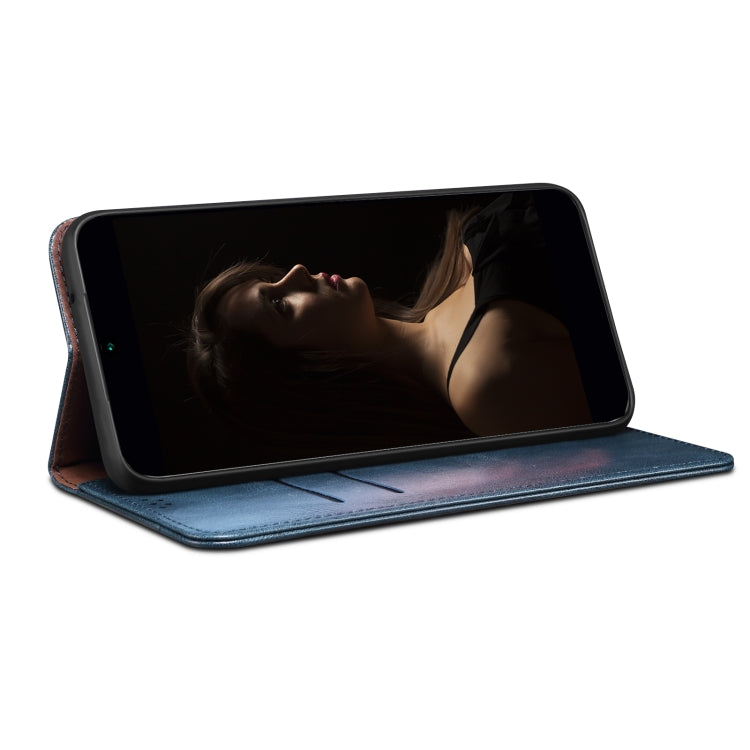 Funda de Cuero Crazy Horse con Cera de Aceite para OnePlus 13 (Azul)