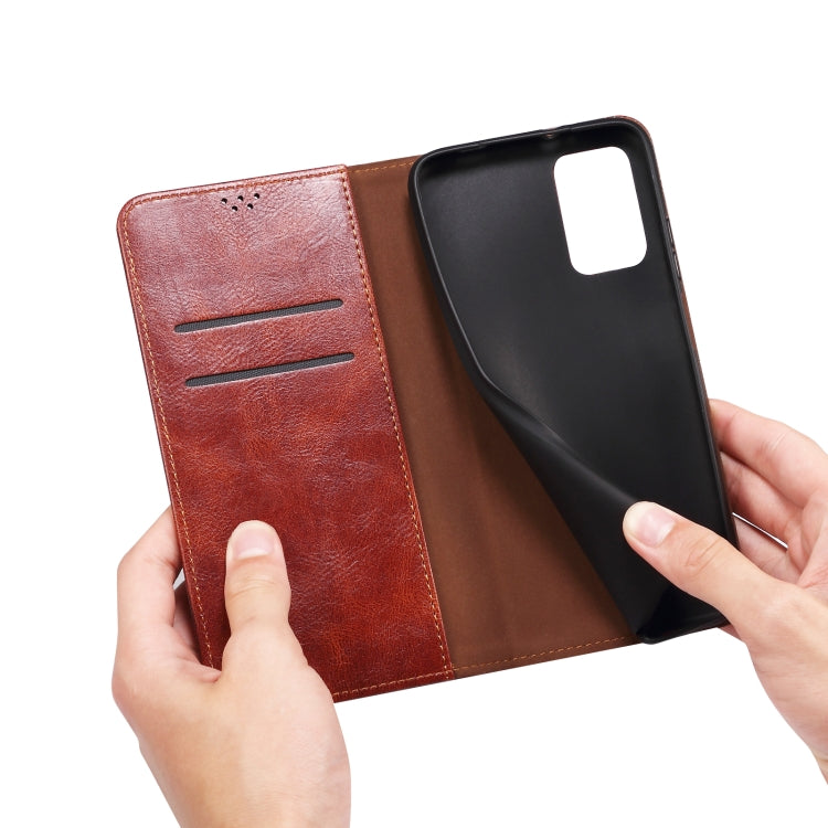 Funda de Cuero Crazy Horse con Cera de Aceite para OnePlus 13 (Marrón)