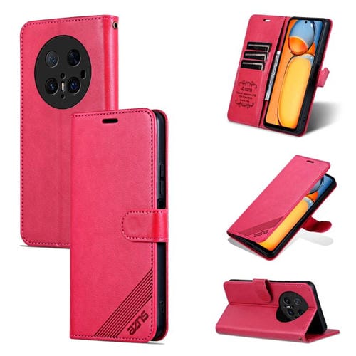 Funda de Piel de Oveja con Tapa para Huawei Mate 70 Pro y 70 Pro+ (Roja)