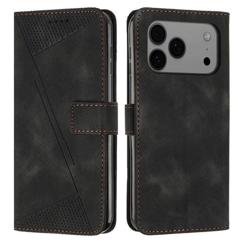 Funda de cuero Dream Triangle con cordón para iPhone 17 Pro Max (negra)