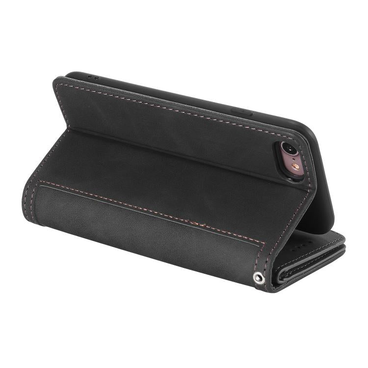 Funda de Cuero para iPhone 16E con Cremallera y Cordón (Negro)