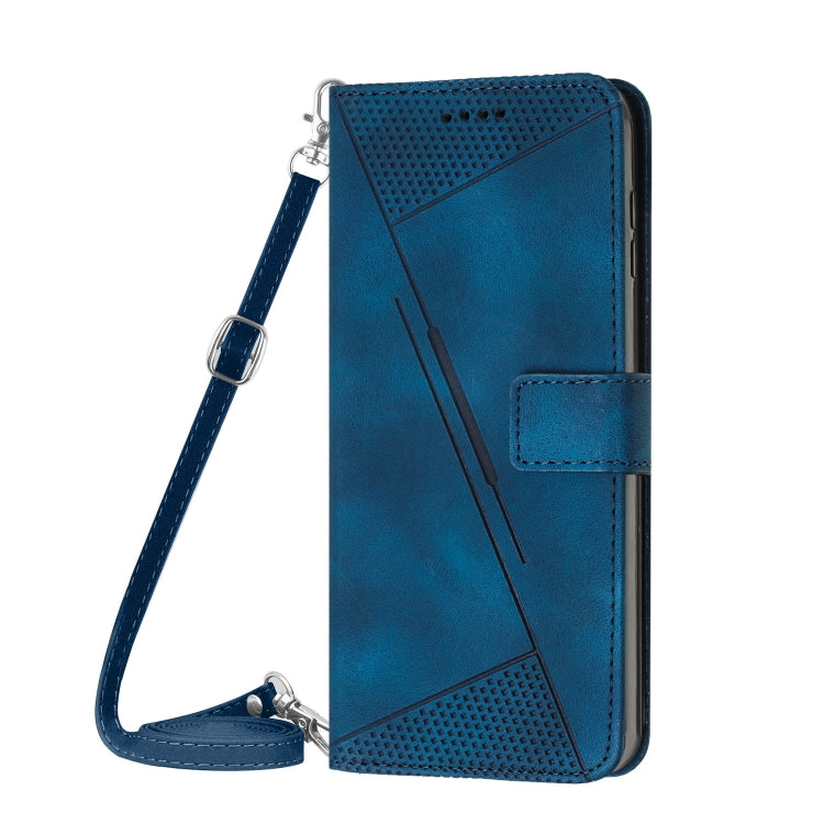 Funda de Cuero Triangular para Teléfono OnePlus 13 Dream con Cordón (Azul)