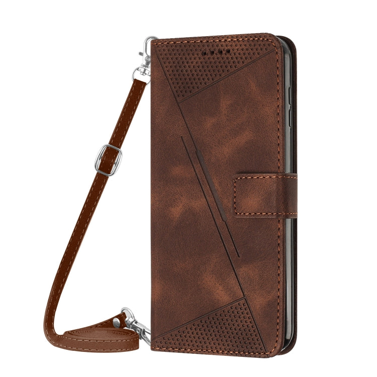 Funda de Cuero Triangular para OnePlus 13 Dream con Cordón (Marrón)