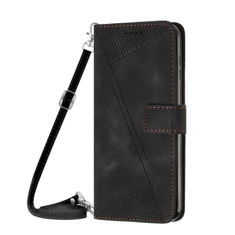 Funda de Cuero Triangular para Teléfono OnePlus 13 Dream con Cordón (Negro)