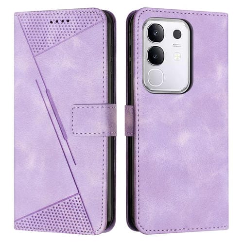 Funda de Cuero Triangular Dream Triangle con Cordón para Vivo Y29 4G (Morado)