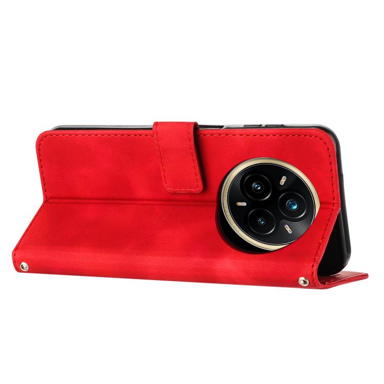 Funda de Cuero Triangular Dream Triangle con Cordón para Realme 14 Pro+ (Roja)