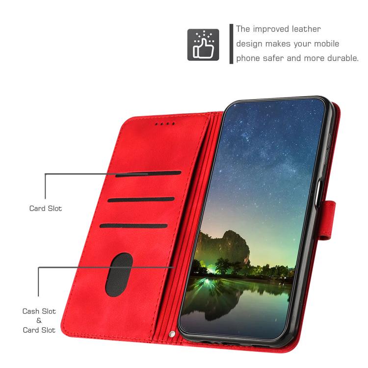 Funda de Cuero Triangular Dream Triangle con Cordón para Realme 14 Pro+ (Roja)